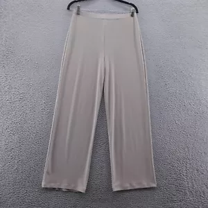 Frank Lyman Womens Wide Leg Pants 10 Beige Beige Pull On Comfort Stretch - Picture 1 of 12