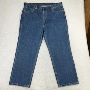 Levi's 550 Relaxed Straight Leg Denim Blue Jeans Mens 42x30 (41.5x29.5) 100% Cot - Picture 1 of 12