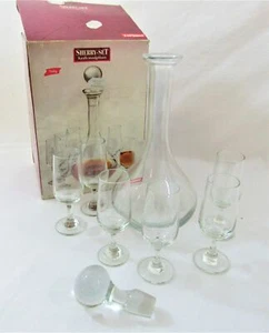 TopShop 7 Piece Glass Sherry Set EUC German - Picture 1 of 5