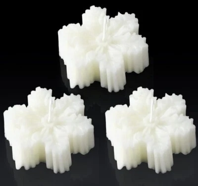 3 Pcs Christmas Snowflake Candles Winter Trendy Candles Snowflake Shaped Candle. - Image 1 of 4