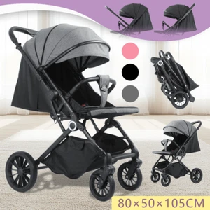 Baby Pram Reversible Handle Stroller Foldable Portable Travel Pushchair Stroller - Picture 1 of 24