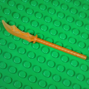 new LEGO Ninjago / Eternals Weapon - pearl-gold Naginata with trans-orange blade