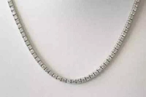 Collar de tenis de diamantes de 5,24 quilates eternidad de oro blanco de 14 k de 16 pulgadas - Imagen 1 de 2