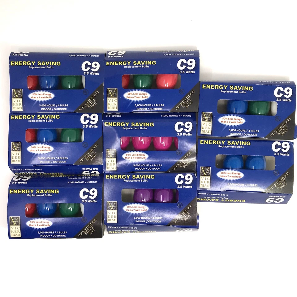 Vickerman C9 MULTICOLOR 3.5 Watt Bulb Replacement V47E960 Energy Saving LOT NEW - Image 1 of 4