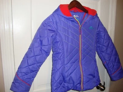 Pacific Trail Girls Winter Puffer Coat Small 7/8 Purple Red Full Zip Hooded  297 - Image 1 of 4
