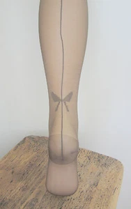 Medias Couture Con Diseño Mariposa Otoño Dorado T1 Fabricado En Francia - Imagen 1 de 2