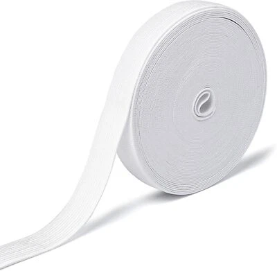 AIRISOER Elastic Band for Sewing, 3/4 Inch x 12 Yard High * 12 Yard, White