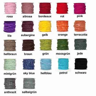 10m Wollschnur mit Juteseele Wollband Wolle Dekowolle Filzkordel D ca. 5mm - Bild 1 von 3