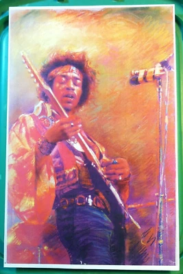 🔥JIMI HENDRIX🔥 художественная печать плакат 11 x 17 гитара рок легенда фиолетовый дымка Бесплатная доставка - Изображение 1 из 4