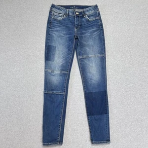 White House Black Market Jeans Womens 2 Blue The Skinny Mid Rise Faded Denim - Picture 1 of 14