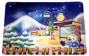 CHRISTMAS SNOWMAN DOOR STEP MAT non slip xmas carpet floor festive rug - Picture 1 of 1