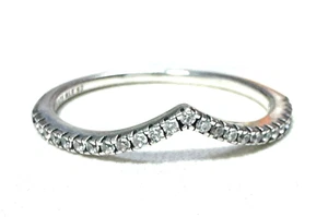 Pandora 925 Sterling Silver Sparkling Wishbone Ring – Size 10 - Picture 1 of 9