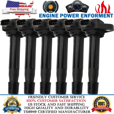 6 Pack Ignition Coils for 2001-2009 Honda Accord Pilot Odyssey / Acura MDX RL EX - Image 1 of 4