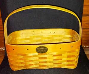 Vintage Coleccionable PETERBORO Basket Co Mango Rectangular 1854 Hecho en EE. UU. - Imagen 1 de 4