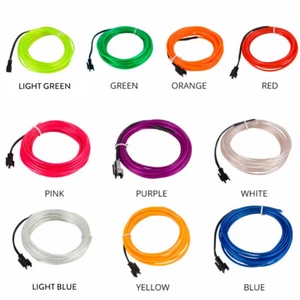 1-5M RGB LED Neon Glow EL Wire Light String Rope Cable Car  3/5V Battery / USB - Picture 1 of 24
