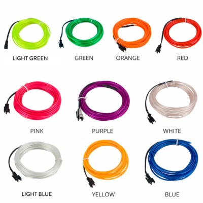 1-5M RGB LED Neon Glow EL Wire Light String Rope Cable Car  3/5V Battery / USB - Image 1 of 4