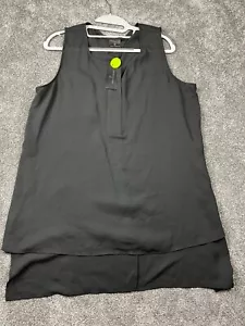 Abito Worthington donna grande mini linea A casual senza maniche tinta unita nero - Foto 1 di 9
