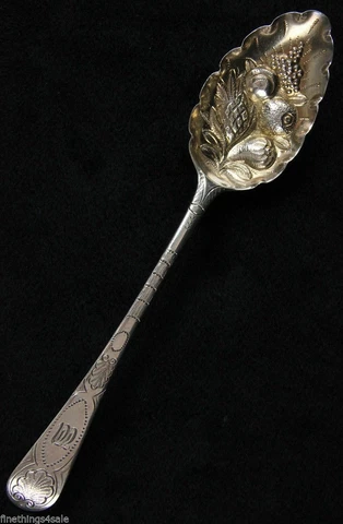 ENGLISH GEORGIAN 1790's STERLING BERRY SERVING SPOON  Collector Valued @ $700+! Cover