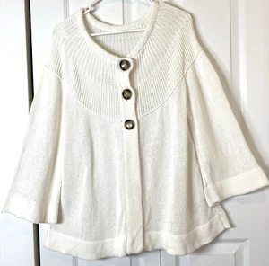 Michael Kors Chunky Knit Button Up Swing Sweater Womens 1X VTG Y2K 90s - Picture 1 of 8