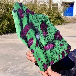 2.96LB Natural green Ruby zoisite (anylite) slice crystal slab sample Healing - Picture 1 of 20