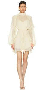 SHONA JOY Dress Size AU/UK 10 US 6 Mini Lemon Yellow Gina Ruffle Party - Picture 1 of 6