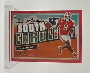 2021 PRESTIGE: SEASON’S GREETINGS Travis Etienne RED FOIL INSERT RC 098/299 - Picture 1 of 10