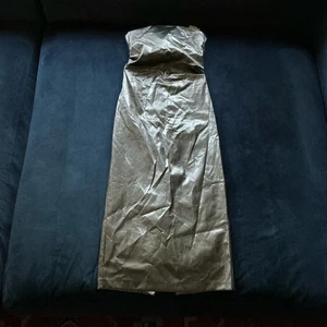 VESTIDO MIDI SIN TIRANTES METALIZADO ZARA NUEVO CON ETIQUETAS - Imagen 1 de 5