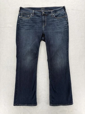 Pantalones de mezclilla plateados Elyse Bootcut para mujer 16 W azul lavado oscuro elástico grunge rock Foto 1 de 4