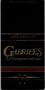 Gabriels Restaurant and Club, Dallas, Texas Matchbook MB1 - Picture 1 of 2