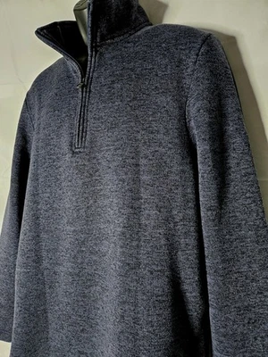 Beverly Hills Polo Club Men's Size Medium Fleece Quarter-Zip Mock Neck Navy Blue - Image 1 of 4