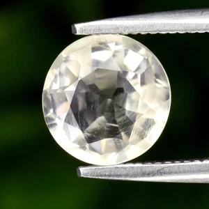 💎 1.06ct 6.8mm VS Round Natural Light Yellow Quartz - Brazil Gemstone - Picture 1 of 4