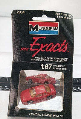 1989 Monogram Mini Exacts 1:87 H.O. Scale Pontiac Grand Prix SE Red #2034 - Image 1 of 4