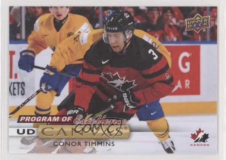 2019-20 Upper Deck UD Canvas Program of Excellence Conor Timmins #C256 Rookie RC - Image 1 of 2