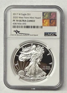 2017 W 2020 West Point Hoard American Silver Eagle 1oz Silver $1 Coin NGC PF70 - Picture 1 of 3