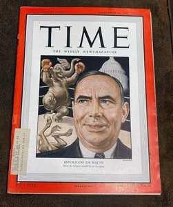 1946 NOVEMBER 18 TIME MAGAZINE - REPUBLICANS' JOE MARTIN - T 1047 - Picture 1 of 2