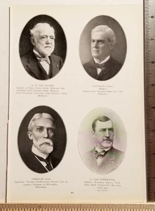 Notable Wisconsin Men of 1901 CAPITALISTS & BANKERS Steenwyk Ilsley Camp Ray D0 - Imagen 1 de 6