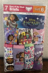 NEW ~ DISNEY ~ ENCANTO ~ 7 DAYS OF THE WEEK GIRLS' BRIEFS ~ SIZE 6 ~ - Picture 1 of 1