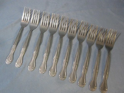 Lote de 10 garfos de jantar Walco aço inoxidável 7,25 polegadas - Imagem 1 de 4