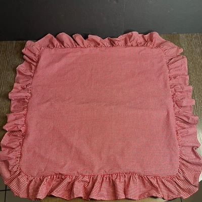 De Colección Ralph Lauren Rojo Guinga Algodón Cuadrado Euro Falsa Grande Raro Difícil de Encontrar Foto 1 de 4