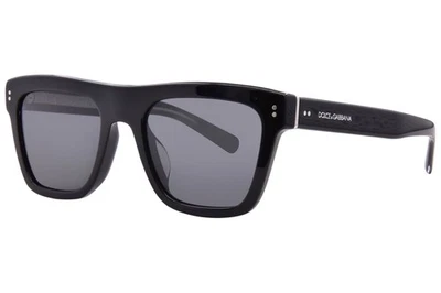 Gafas de sol Dolce & Gabbana DG4420F 501/87 para hombre negras/grises forma cuadrada 52 mm Foto 1 de 4
