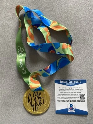 RYAN LOCHTE AUTÓGRAFO 2016 RIO OLÍMPICO NATAÇÃO MEDALHA DE OURO BECKETT BB25859 - Imagem 1 de 4