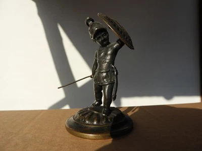 ca.1900 RÖMER SOLDAT mit Schwert + Schild kleine WMF FIGUR Messing versilbert - Bild 1 von 4