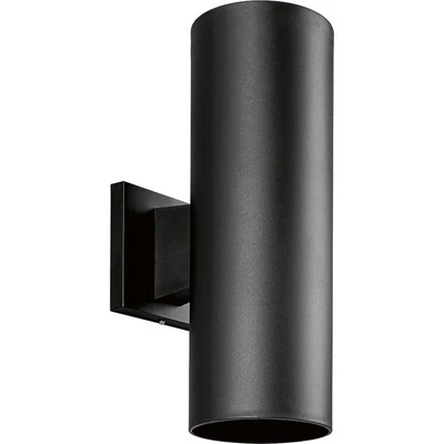 Linterna de pared moderna para exteriores de cilindro de 5 pulgadas Hting P571331 14 pulgadas de alto negra Foto 1 de 4