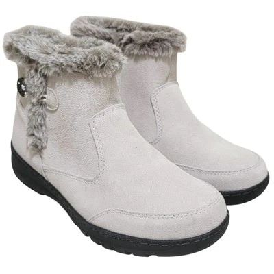 Khombu Women Iris Faux Fur Lined Water Resistant Booties Size US 9M Cream Suede - Image 1 of 4
