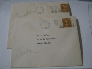 2 Envelopes w/ Scott 805 1 1/2 Cent Martha Washington 3rd Class Rate Miami 1947 - Picture 1 of 6