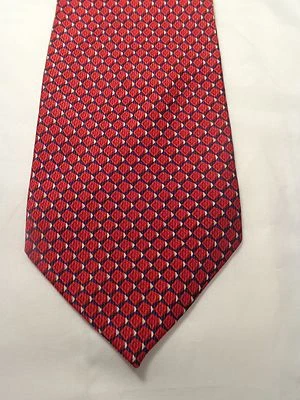 CORBATA HOMBRE NAUTICA ROJA CON AZUL GEOMÉTRICA 61x4 Foto 1 de 4