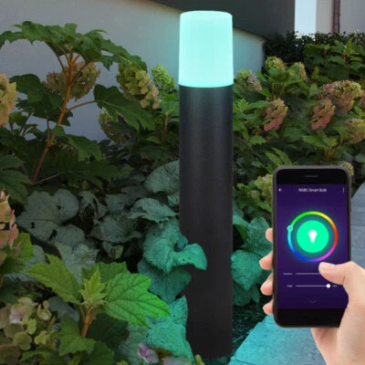 Sockellampe Pollerleuchte Außenstehlampe Smart LED Terrassenlampe dimmbar H 50cm - Bild 1 von 4