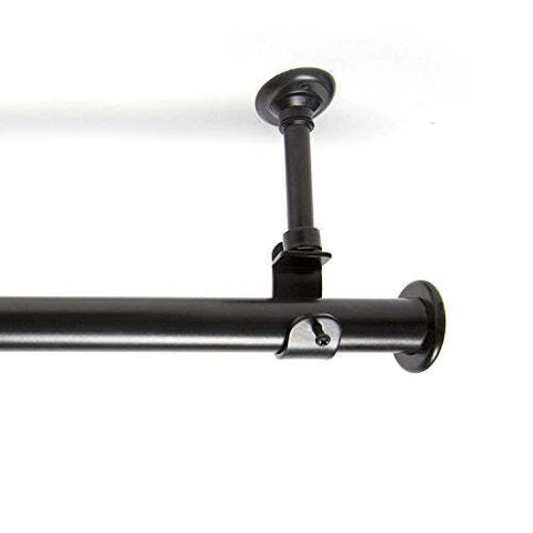 Room/Dividers/Now Ceiling Mount Hanging Curtain Rod - (36-56 Inches, Black) Cover