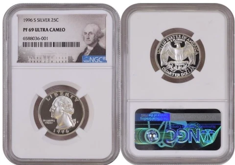 1996 S SILVER WASHINGTON QUARTER 25C NGC PF 69 ULTRA CAMEO Cover