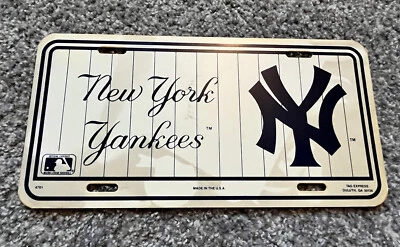 Vintage NEW YORK YANKEES Car Vanity License Plate Tag MLB NY Baseball #2 - Image 1 of 2